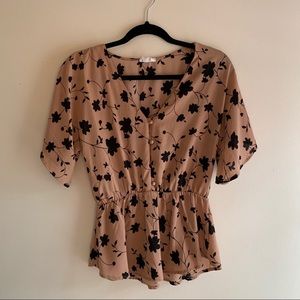 Sienna Sky Button Down Peplum Top - S